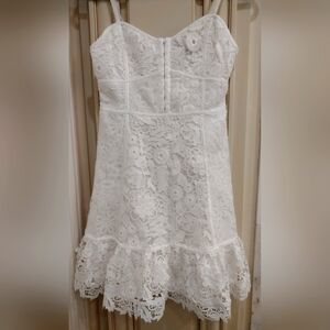 White Lace-lined French Connection Size 0 Dress